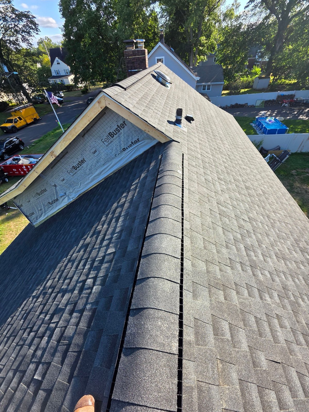 The new roof system installed