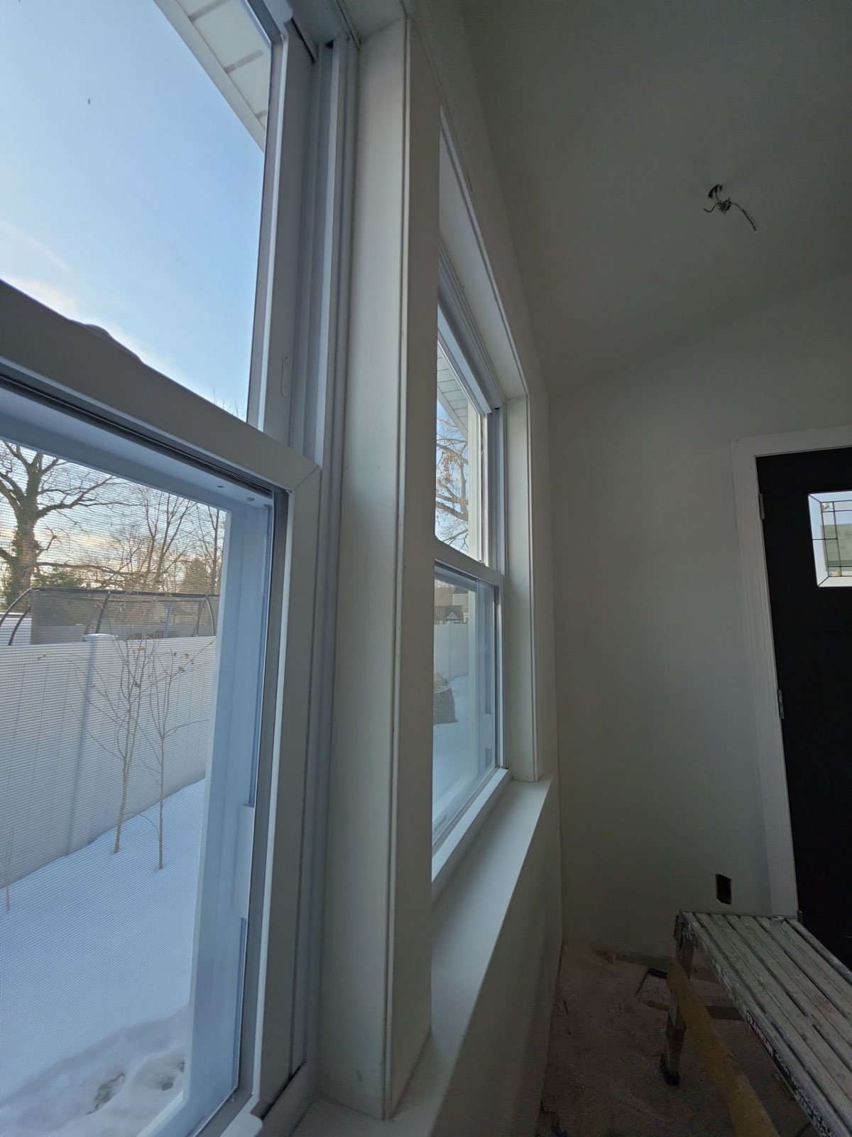 New sunroom windows in place