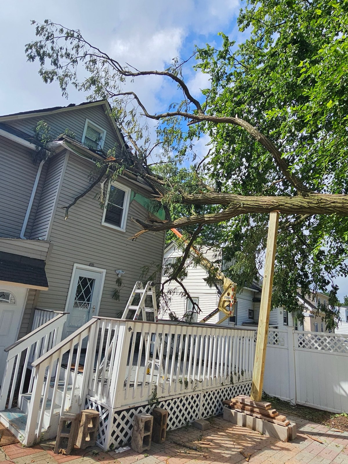 Tree fallen on a Plainfield NJ home — RESTORHIVE case study
