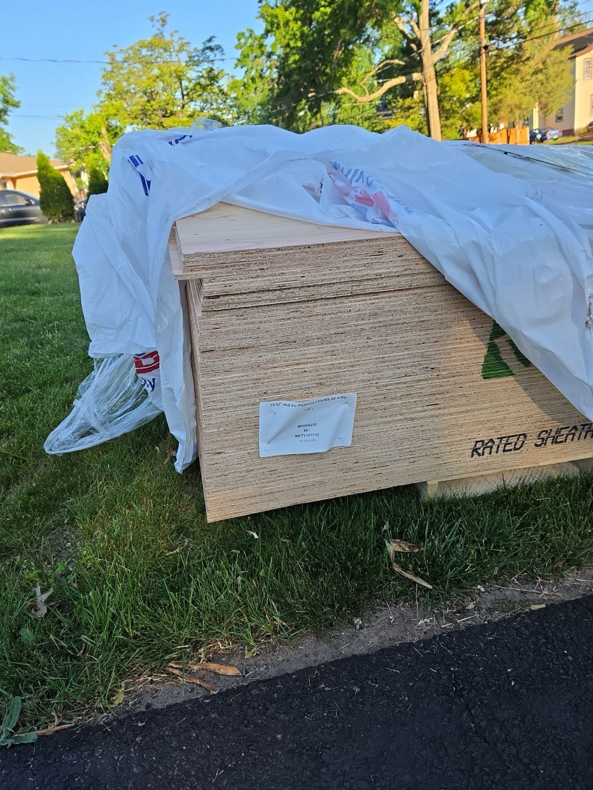 New plywood decking, delivered