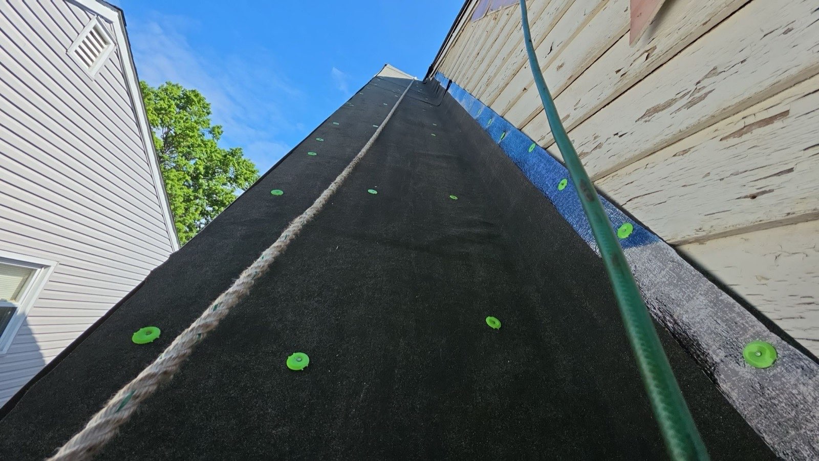 Underlayment and Ice & Water barrier on the steep section